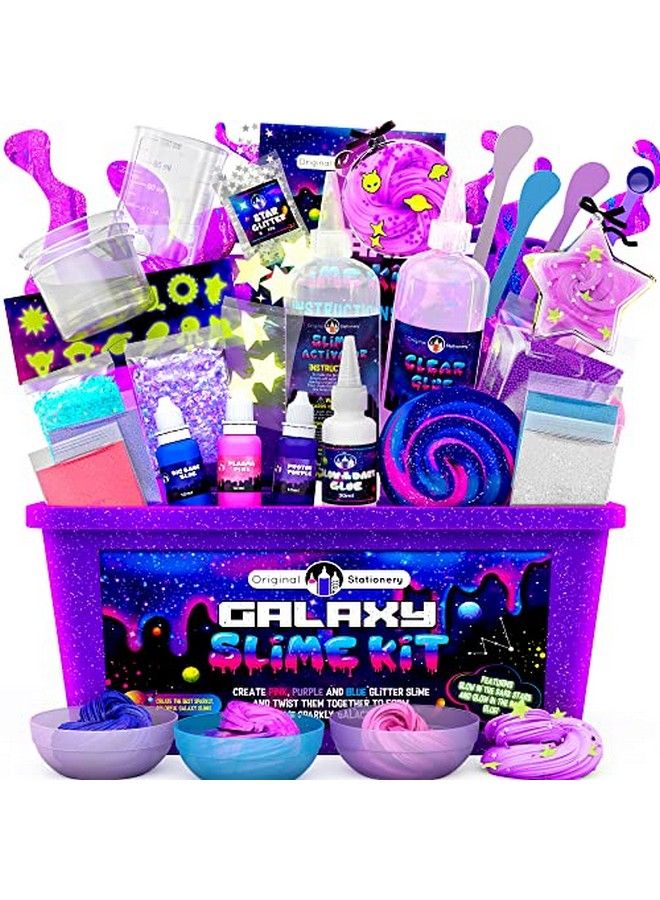 Galaxy Slime Kit Fun Slime Set With Glow In The Dark Stickers Dark Powder To Make Glitter & Galactic Slime!