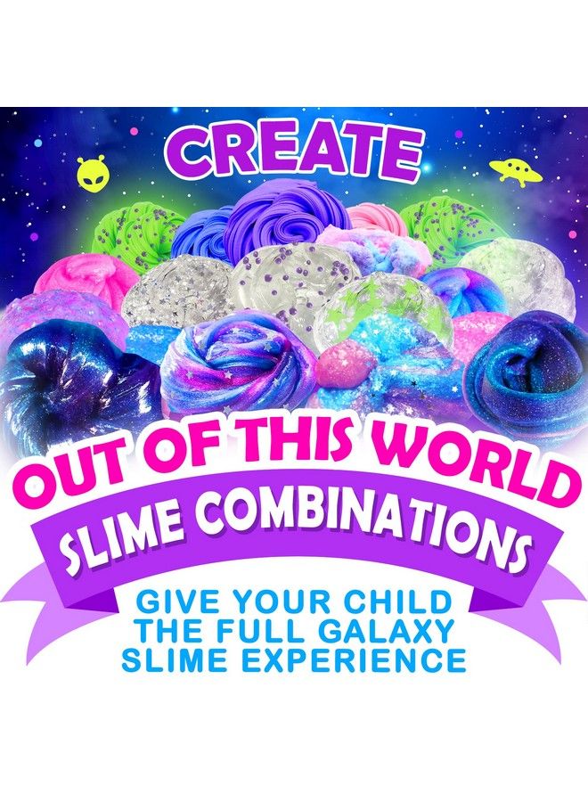 Galaxy Slime Kit Fun Slime Set With Glow In The Dark Stickers Dark Powder To Make Glitter & Galactic Slime!