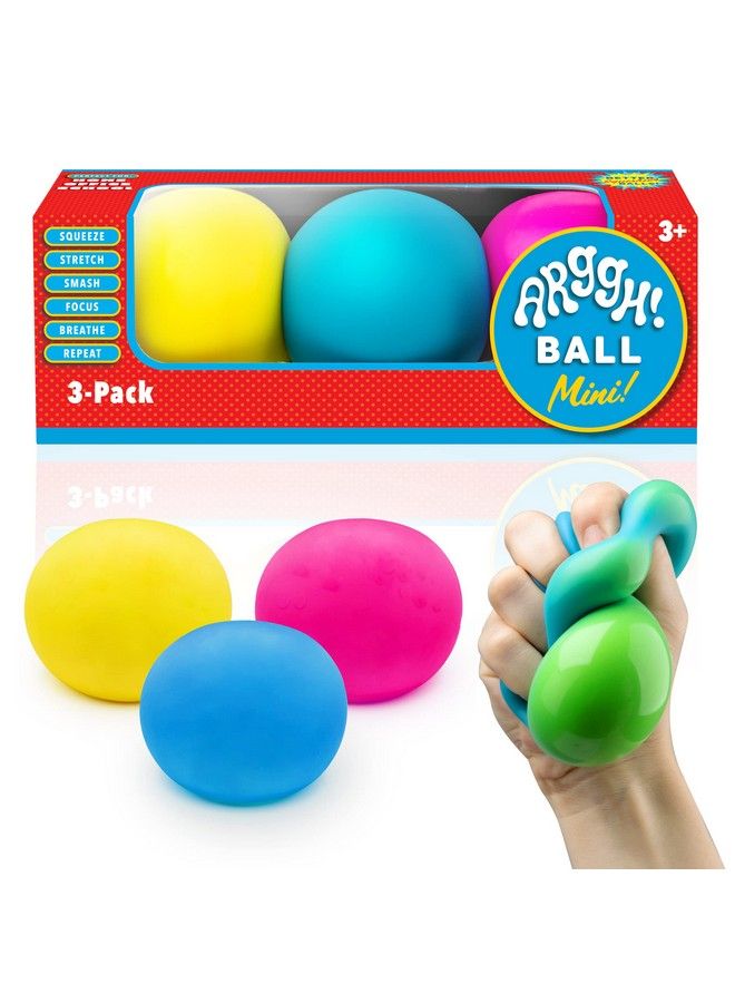 Arggh Mini Stress Balls For Adults And Kids 3Pk Squishy Stress Balls Color Changing Resistance Fidget Toys Sensory Stress Anxiety Relief Squeeze Toys Squishy Toy (Yellow Pink Blue)