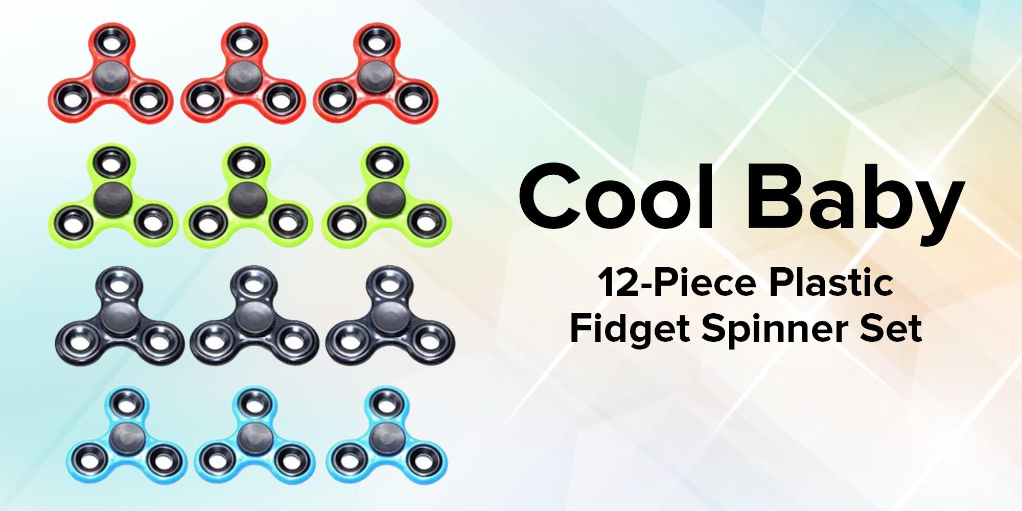12-Piece Plastic Fidget Spinner Set 6.5x0.65x6.5cm