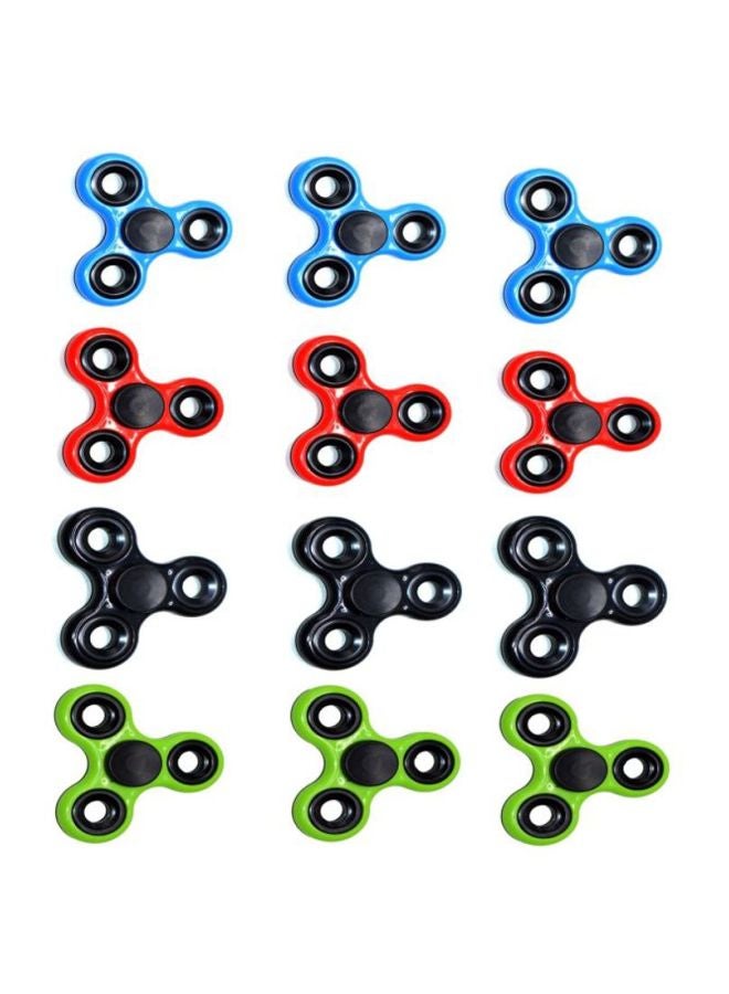 12-Piece Plastic Fidget Spinner Set 6.5x0.65x6.5cm