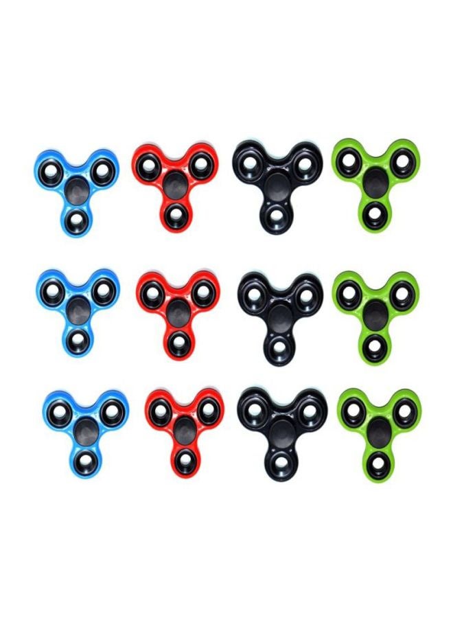 12-Piece Plastic Fidget Spinner Set 6.5x0.65x6.5cm
