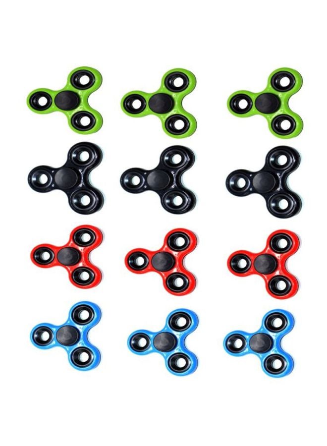 12-Piece Plastic Fidget Spinner Set 6.5x0.65x6.5cm
