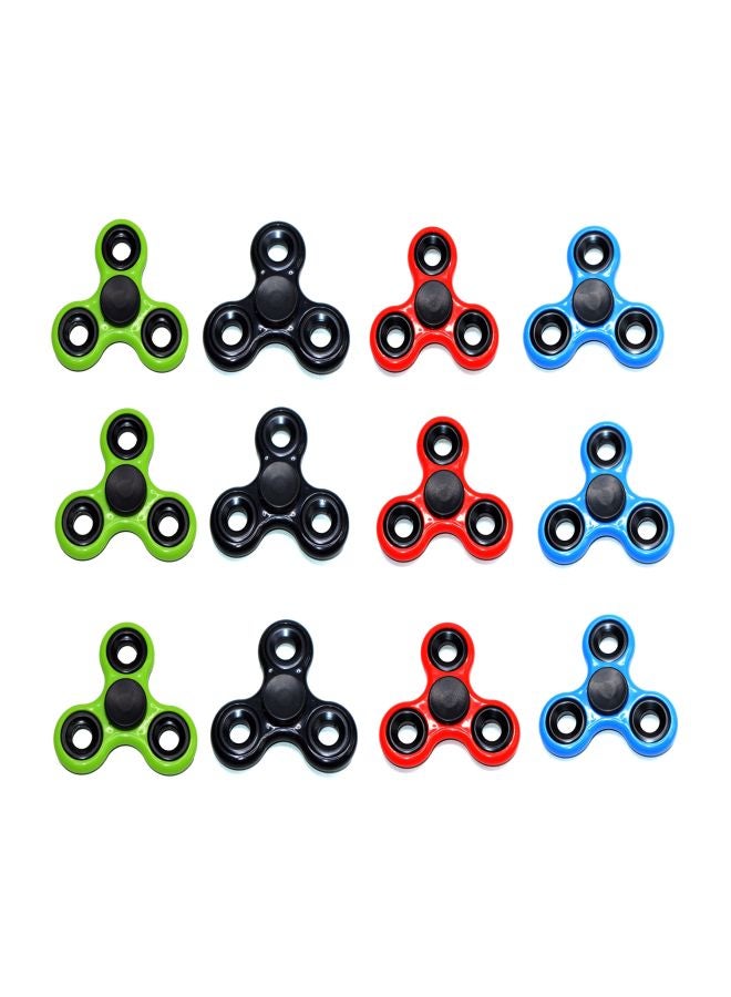 12-Piece Plastic Fidget Spinner Set 6.5x0.65x6.5cm