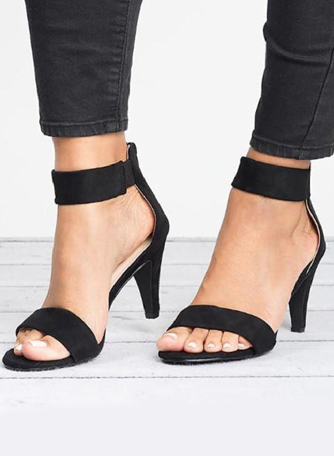 Ankle Strap Shoes High Heels Black