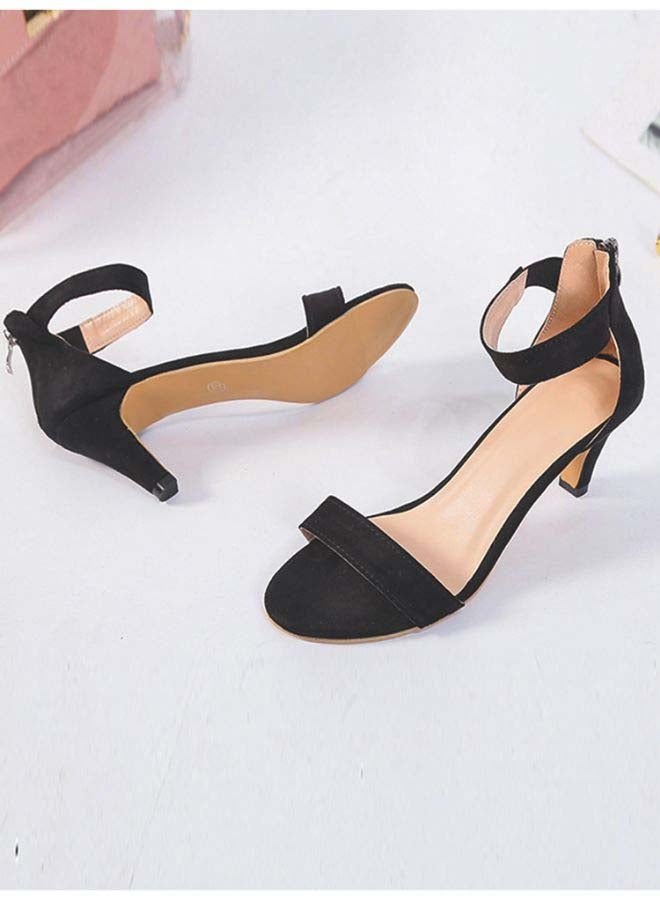 Ankle Strap Shoes High Heels Black