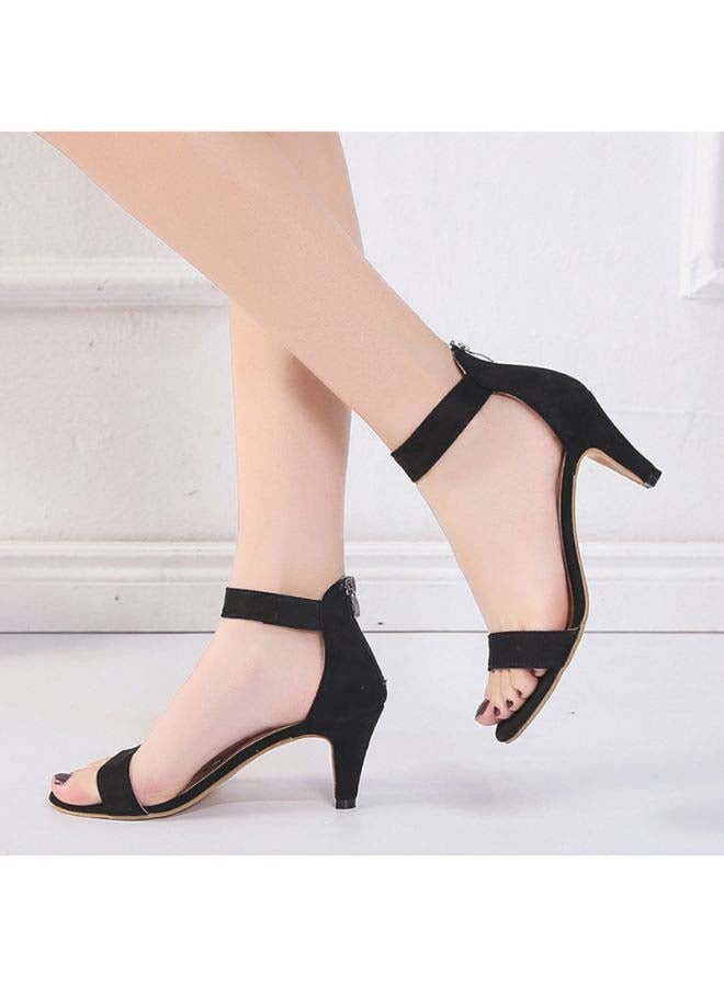 Ankle Strap Shoes High Heels Black