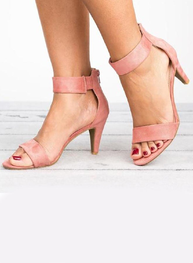 Ankle Strap Shoes High Heels Pink