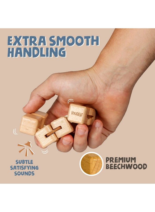 Wooden Large Infinity Cube Fidget Toy ; Ecofriendly Beechwood Fidget Cube For Adults ; Stimulating & Engaging Fidgets For Adults ; Teen Boy Toys ; Fidget Toys Adults ; Gifts For Teenage Boys