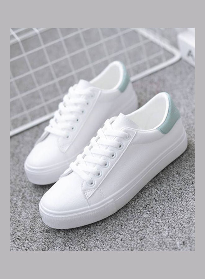 Anti-slip Flat Lace up Sports Sneakers White