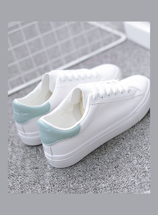 Anti-slip Flat Lace up Sports Sneakers White