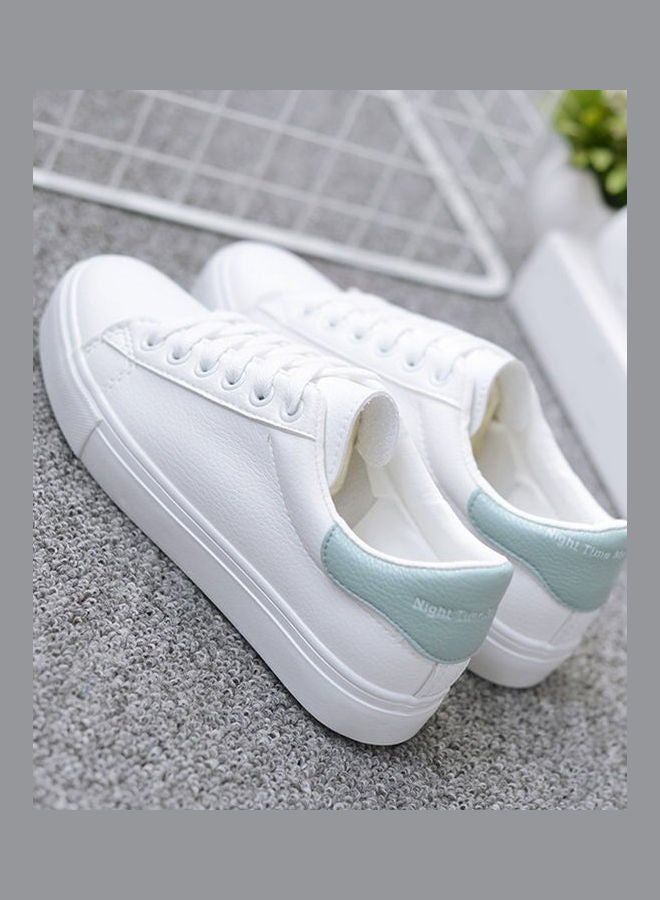 Anti-slip Flat Lace up Sports Sneakers White