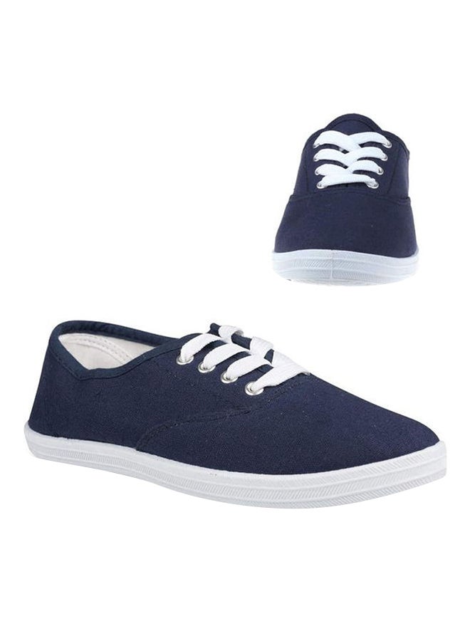 Low Rise Lace Up Sneakers Blue