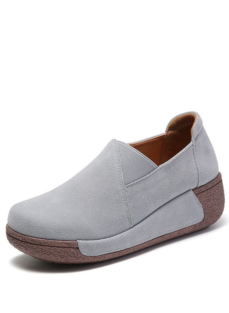 Fashion Thick Sole Casual Sports Shoes 5CM Grey