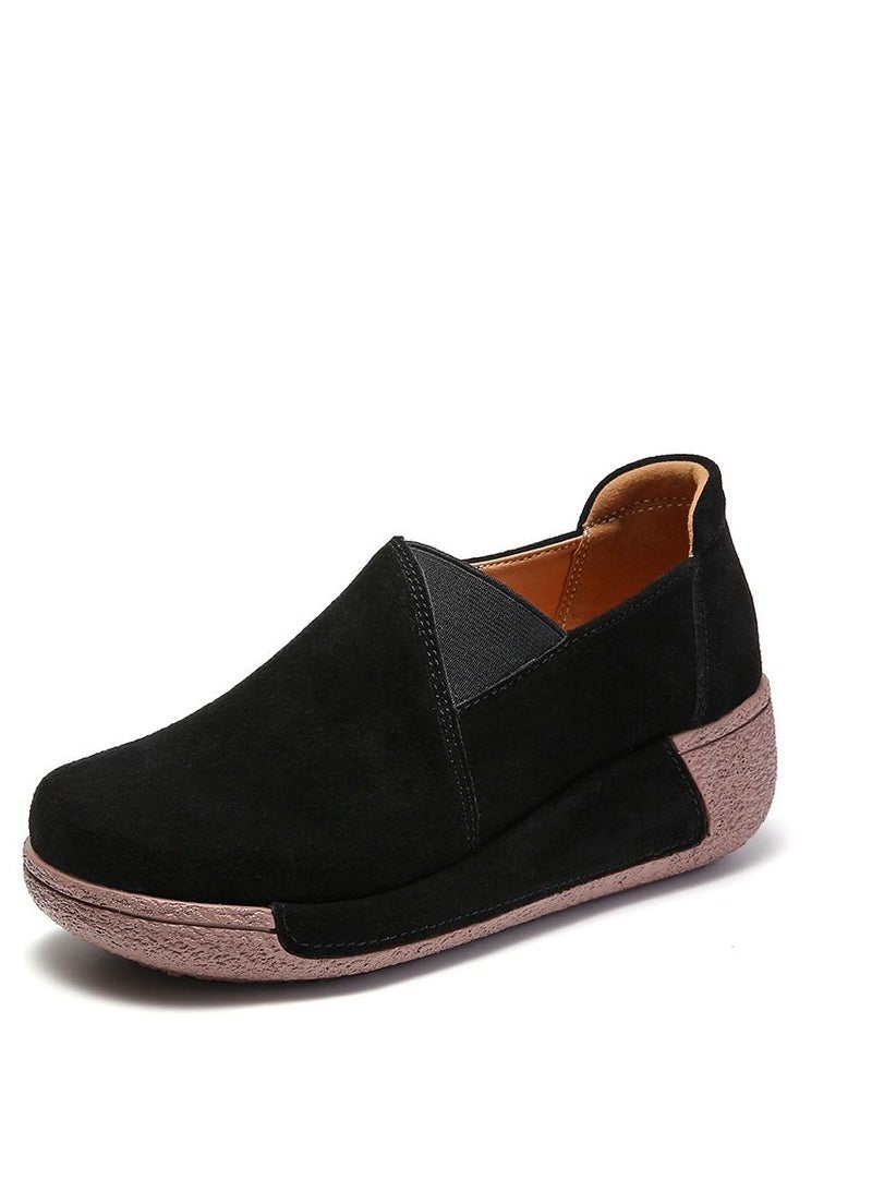 Fashion Thick Sole Casual Sports Shoes 5CM Black