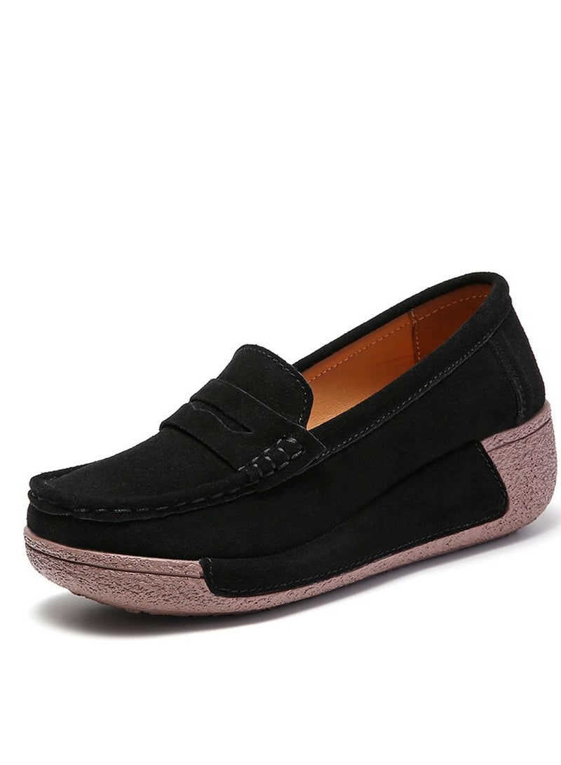 Fashion Thick Sole Casual Sports Shoes 5CM Black