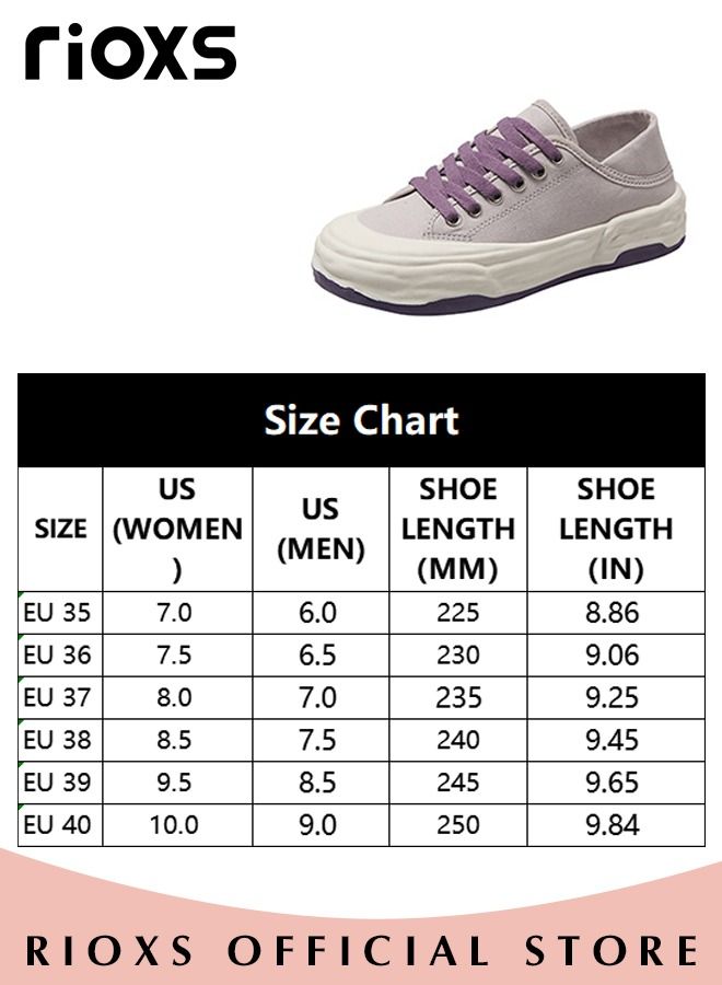 Women's Fashionable Casual Canvas Shoes, Low Top Sneakers with Non-slip Rubber Sole, Classic Lace Up Lightweight Shoes, Suitable for Work, Sports, Shopping, Hiking, Running and Other Occasions