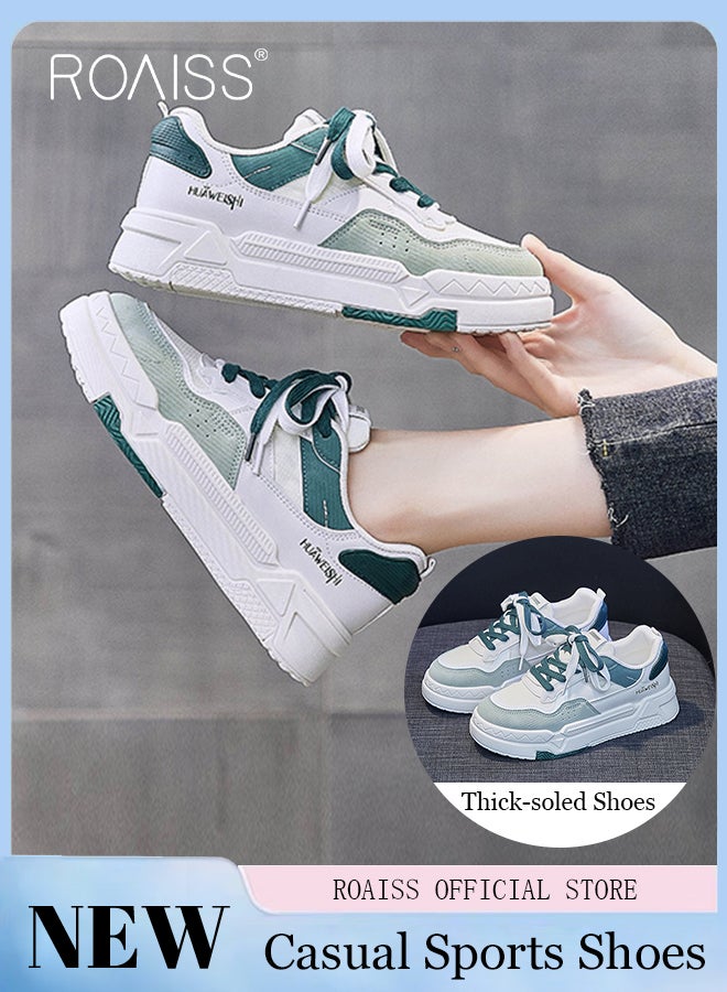 Women Casual Sneakers Versatile for Daily Use Flat and Comfortable Long Lace Design Lightweight and Breathable Non Slip Large Sole for Women