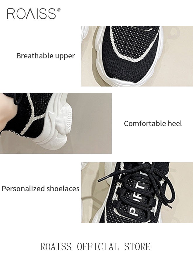 Women's Thick Sole Sneakers Women's Mesh Dad Shoes Women's Thick Sole Hollow Casual Shoes
