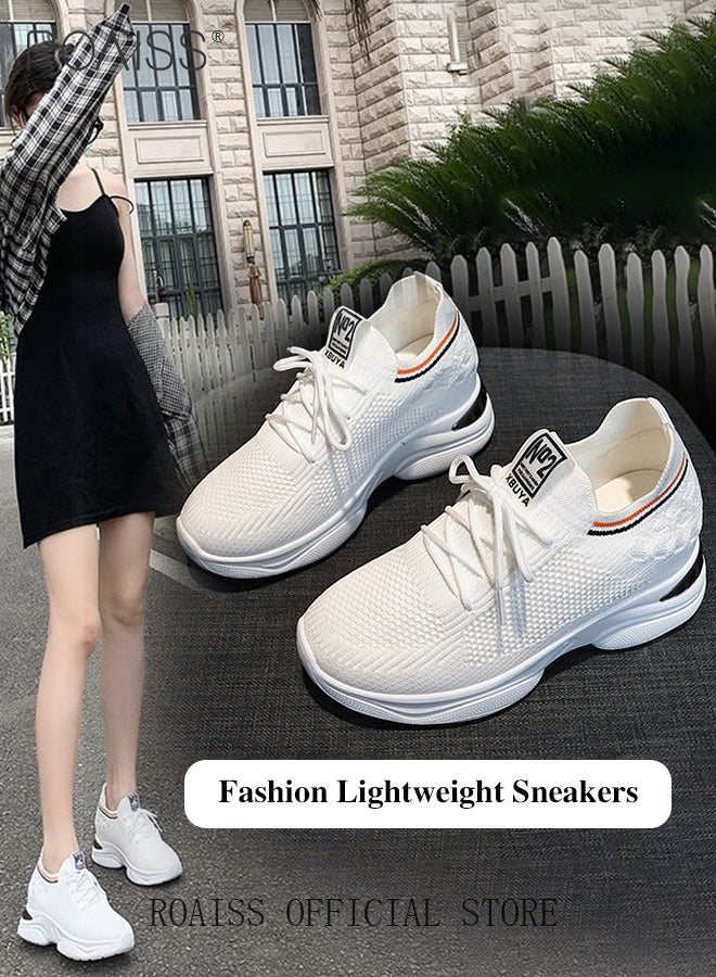 Women's Thick Sole Sneakers Women's Mesh Dad Shoes Women's Thick Sole Hollow Casual Shoes