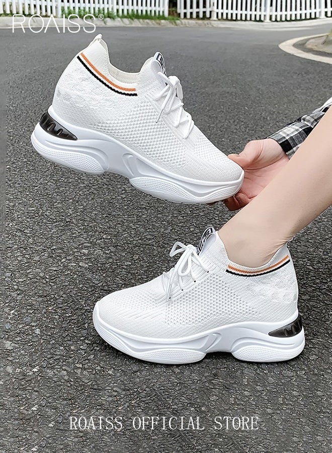 Women's Thick Sole Sneakers Women's Mesh Dad Shoes Women's Thick Sole Hollow Casual Shoes