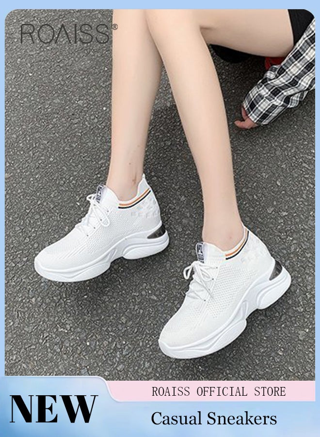 Women's Thick Sole Sneakers Women's Mesh Dad Shoes Women's Thick Sole Hollow Casual Shoes