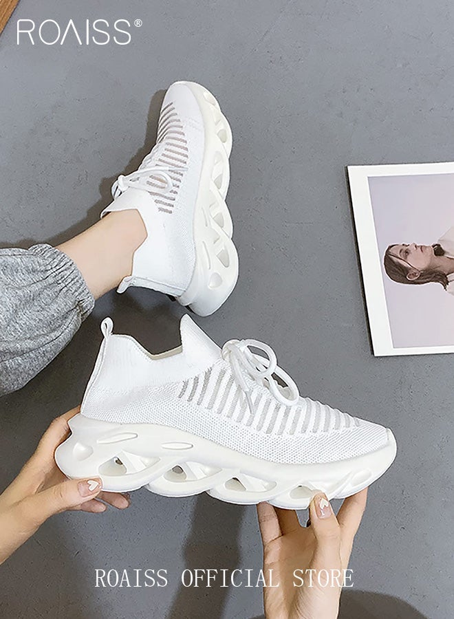 Women's Thick Sole Sneakers Women's Mesh Dad Shoes Women's Thick Sole Hollow Casual Shoes