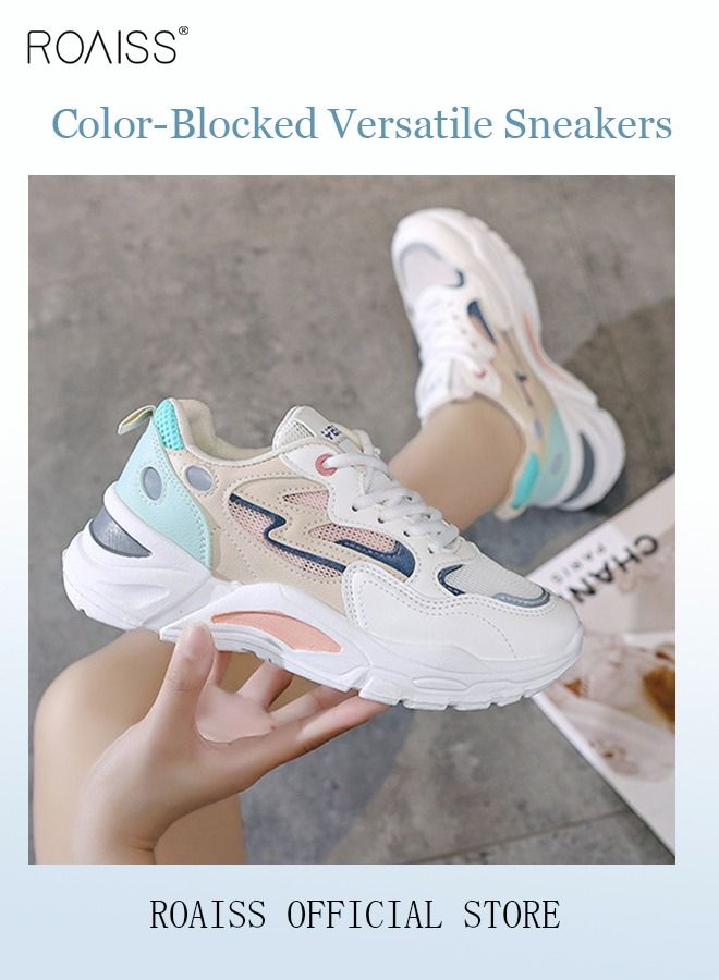 Ladies Sports Shoes Casual Shoes Sports Breathable and Wear-Resistant Low-Top Sneakers Women's Fashion All-Match Platform Sneakers