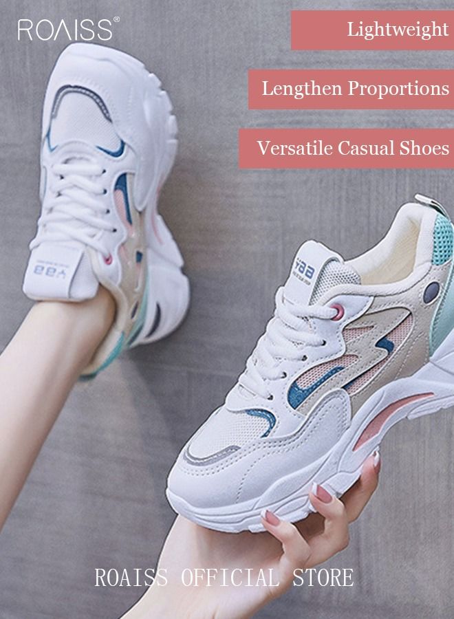 Ladies Sports Shoes Casual Shoes Sports Breathable and Wear-Resistant Low-Top Sneakers Women's Fashion All-Match Platform Sneakers