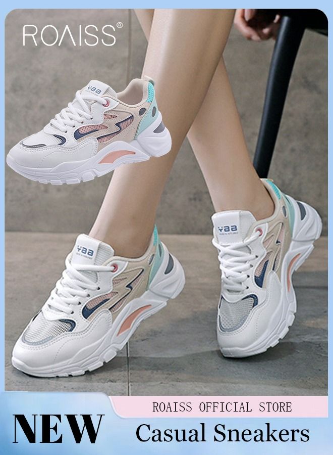 Ladies Sports Shoes Casual Shoes Sports Breathable and Wear-Resistant Low-Top Sneakers Women's Fashion All-Match Platform Sneakers