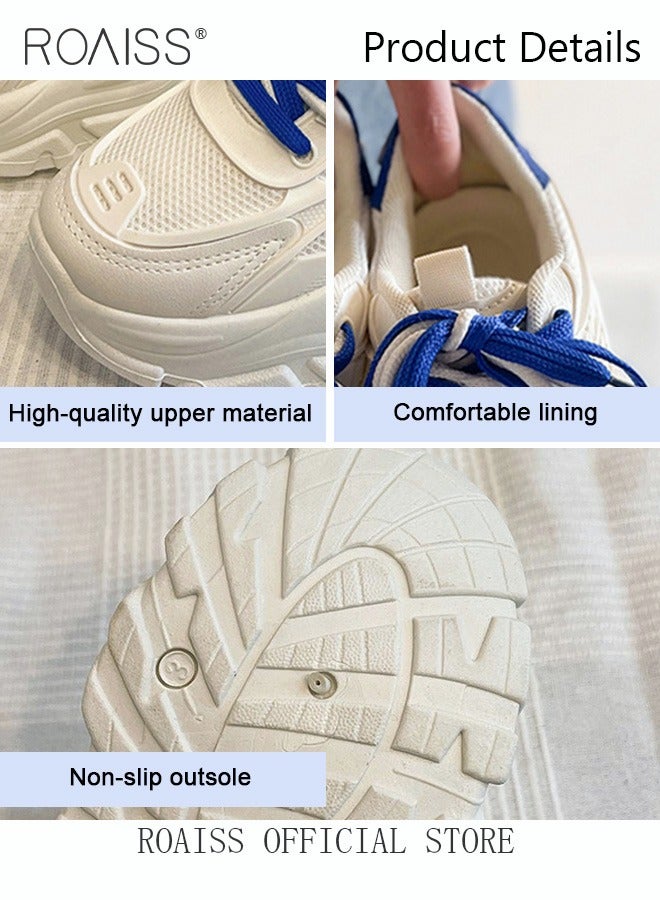 Ladies Sports Shoes Casual Shoes Sports Breathable and Wear-Resistant Low-Top Sneakers Women's Fashion All-Match Platform Sneakers