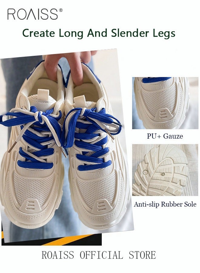 Ladies Sports Shoes Casual Shoes Sports Breathable and Wear-Resistant Low-Top Sneakers Women's Fashion All-Match Platform Sneakers