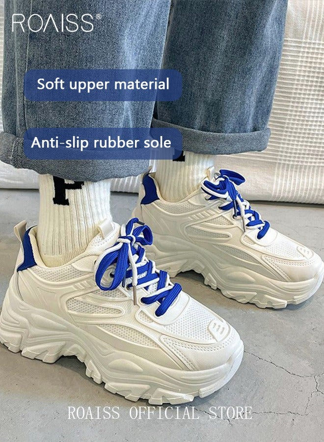 Ladies Sports Shoes Casual Shoes Sports Breathable and Wear-Resistant Low-Top Sneakers Women's Fashion All-Match Platform Sneakers