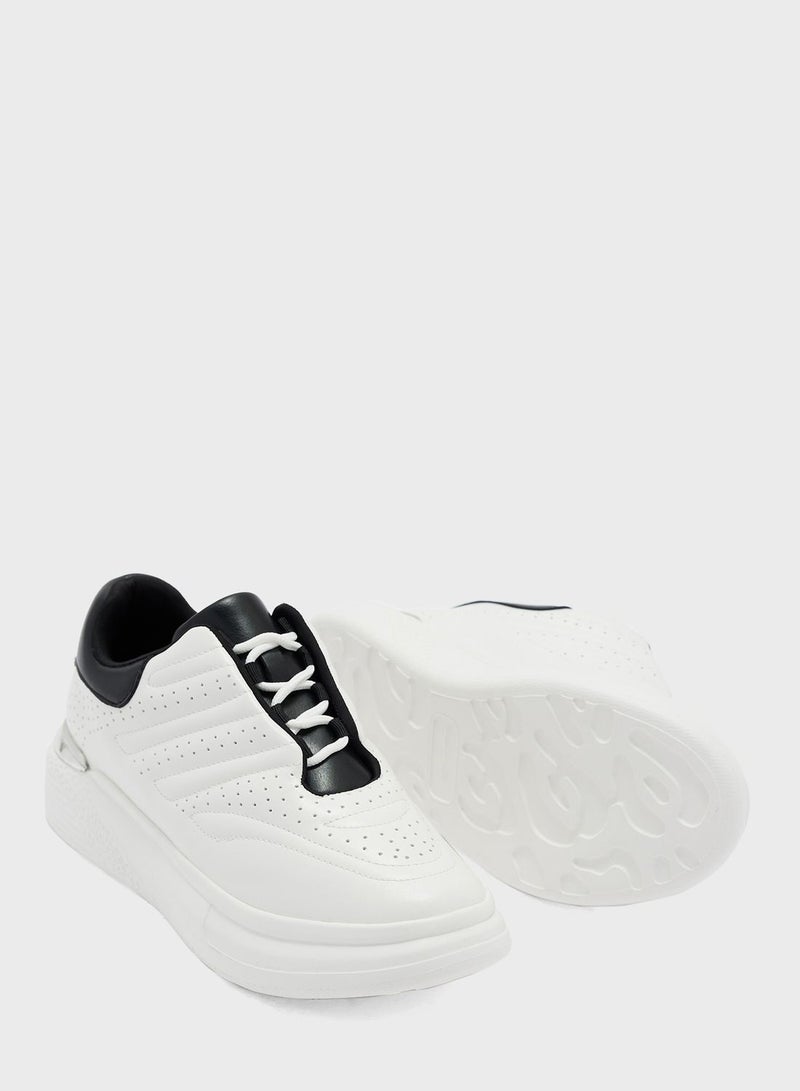 Sole Detail Textured Tonal Sneaker