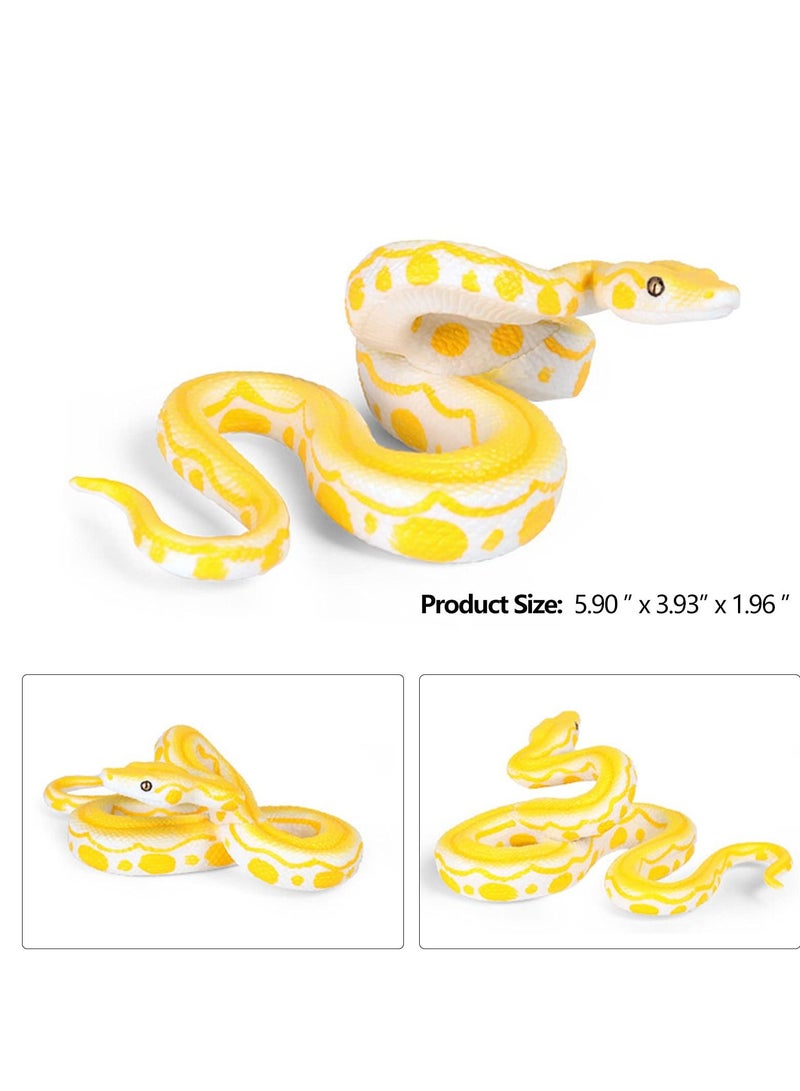 2Pcs Realistic Fake Snakes Toy Rubber Snake Figure Prank Props Fake Snake Scare Birds and Squirrels, Boa Constrictor Figurines