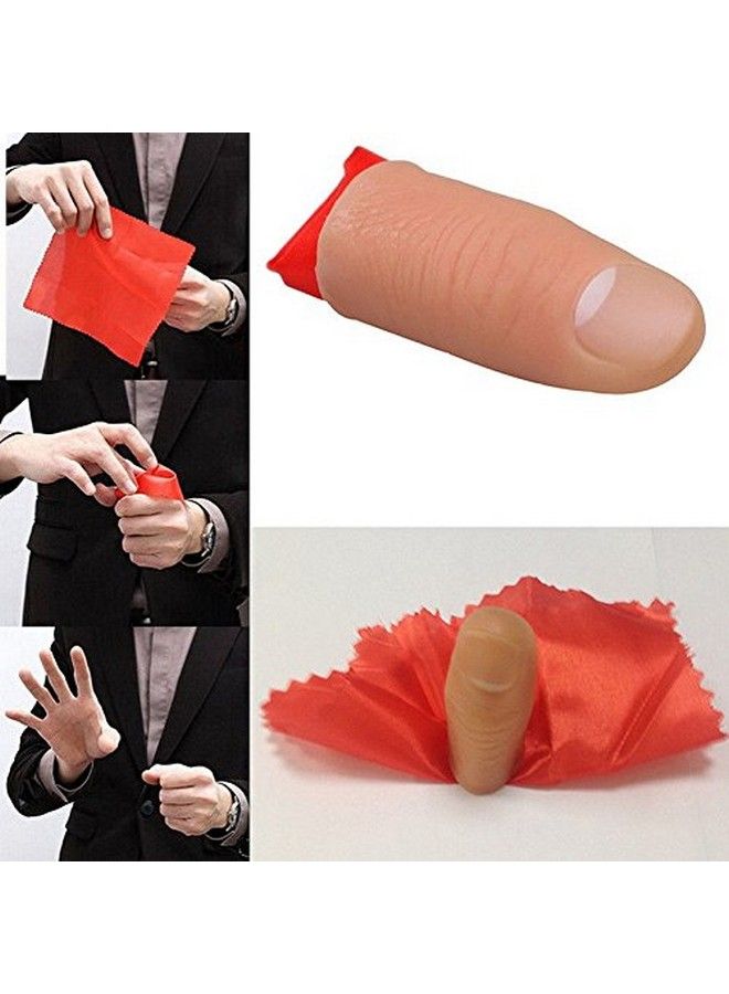 Magician Rubber Thumb Tip With Silk Close Up Trick For Vanishing Gimmick Appearing Disappearing Real Finger Magic Tricks