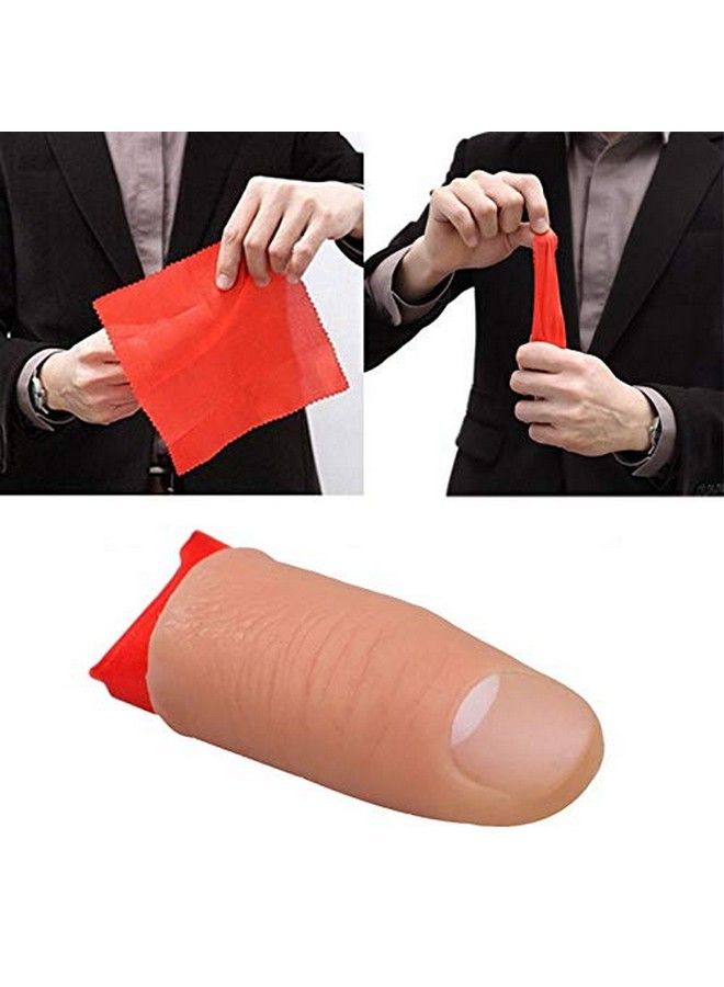 Magician Rubber Thumb Tip With Silk Close Up Trick For Vanishing Gimmick Appearing Disappearing Real Finger Magic Tricks