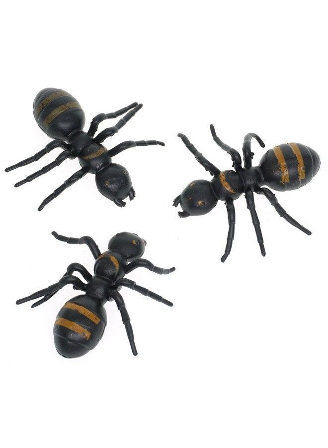 20Pcs Fake Big Ant Giantants Queen Black Plastic Mock Reptile Insects Joke Toys Prank Scary Trick Tricky Brains For Halloween Party