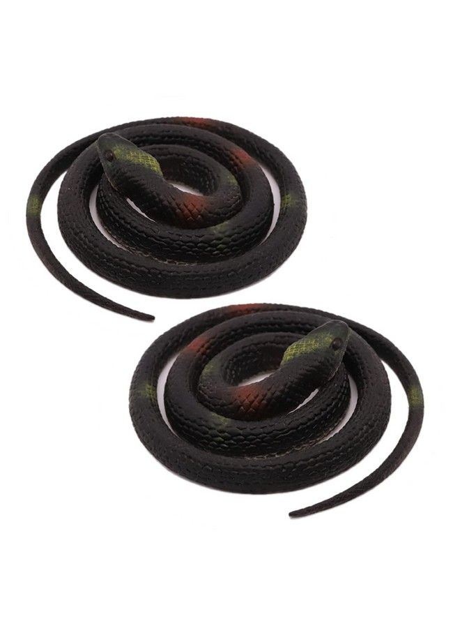 Realistic Fake Rubber Toy Snake Black Fake Snakes That Look Real Prank Stuff Cobra Snake 27 Inch Long (Black)