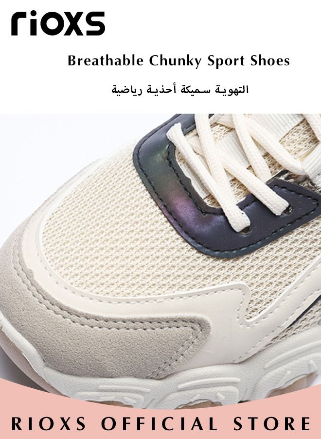 Women's Fashion Chunky Sports Shoes Platform Running Sneakers Casual Mesh Breathable Non-slip Comfort Walking Sneakers For Jogging