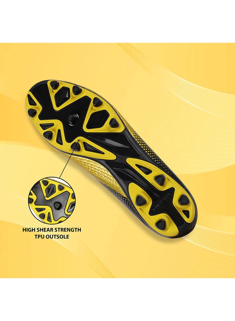 Ashtang Football Shoes | 8 UK/ 9 US / 42 EU | Synthetic Leather | PVC sole | Lace-Fastening | Padded Footbed