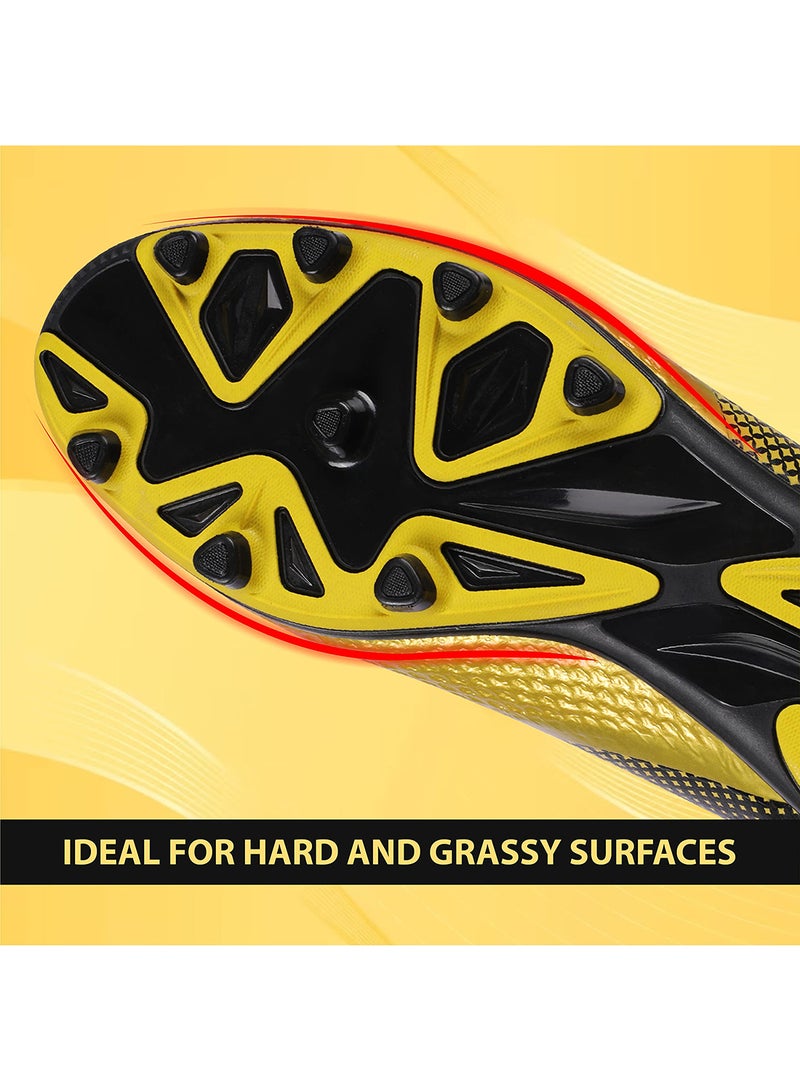 Ashtang Football Shoes | 8 UK/ 9 US / 42 EU | Synthetic Leather | PVC sole | Lace-Fastening | Padded Footbed