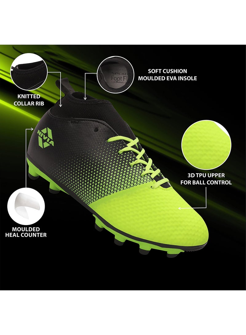 Ashtang Football Stud for Kids | 11 UK/ 12 US / 45 EU | TPU Sole with PU Synthetic Leather | A Moulded Removable E.VA | Pre-Molded TPU Light Weight Insole | Ideal for Hard and Grassy Surfaces
