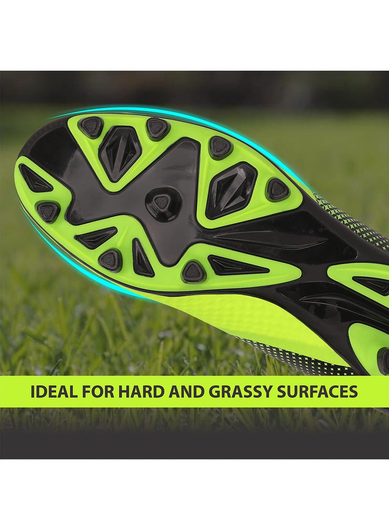 Ashtang Football Stud for Kids | 11 UK/ 12 US / 45 EU | TPU Sole with PU Synthetic Leather | A Moulded Removable E.VA | Pre-Molded TPU Light Weight Insole | Ideal for Hard and Grassy Surfaces