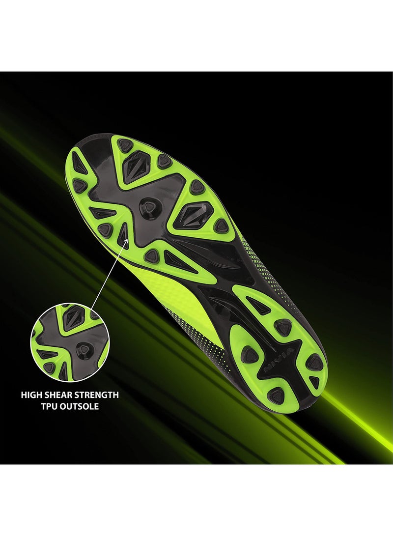 Ashtang Football Stud for Kids | 11 UK/ 12 US / 45 EU | TPU Sole with PU Synthetic Leather | A Moulded Removable E.VA | Pre-Molded TPU Light Weight Insole | Ideal for Hard and Grassy Surfaces