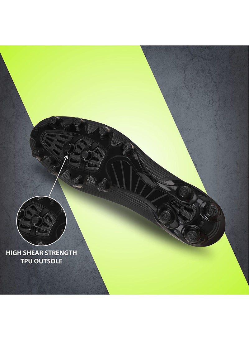 Airstrike Football Stud | 10 UK/ 11 US / 44 EU | Material: TPU/Synthetic | For Men & Boys | Lightweight and Durable | Provides More Comfort and Grip | Superior stability | Ideal for Turf Ground