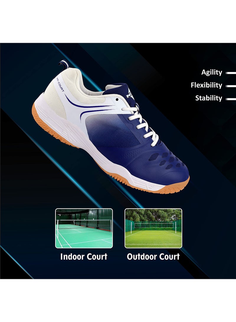 HY-COURT 2.0 BADMINTON SHOES | Material :  Rubber Sole Shoes with Upper Mesh for Sports | Badminton | Volleyball | Squash|  Table Tennis | 10 UK / 11 US / EU 44