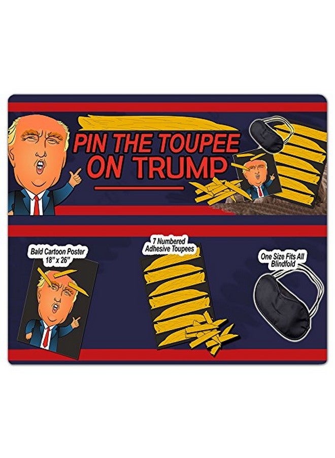 Pin The Toupee On Trump Party Game Donald Trump Gag Gift Funny Political Gifts Free Blindfold Mask White Elephant Ideas Secret Santa Weird Trump Gifts Political Novelty Gifts Republican Democrat