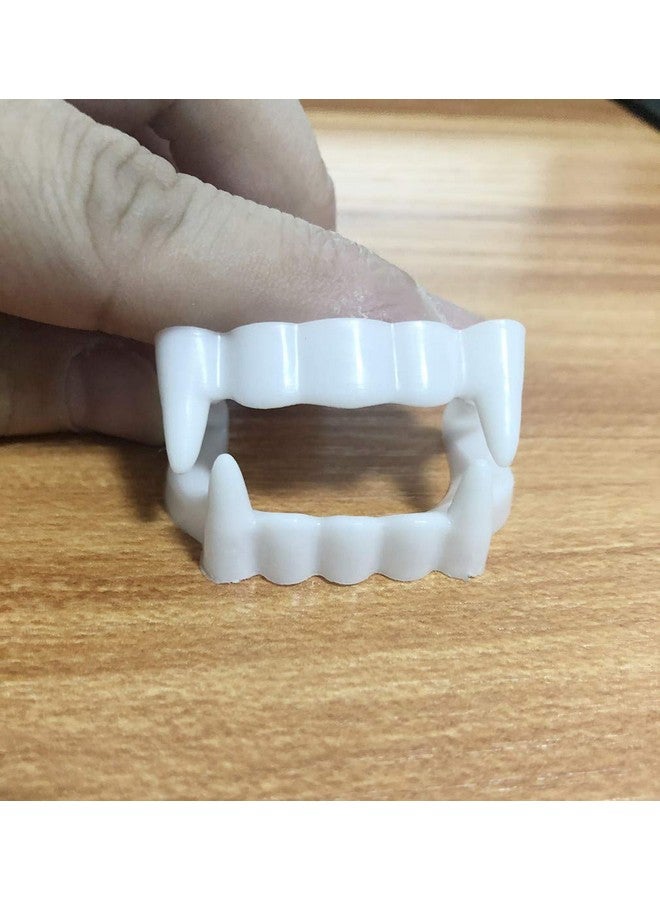 White Plastic Vampire Teeth Demon Fangs Devil Dentures Cosplay Props Halloween Vampire Costume Accessory