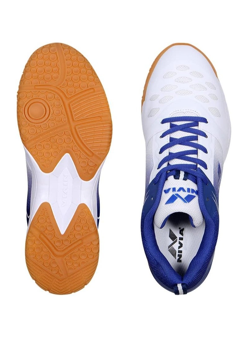 HY-COURT 2.0 BADMINTON SHOES | 1190WB06 |Material :  Rubber Sole Shoes with Upper Mesh for Sports | Badminton | Volleyball | Squash|  Table Tennis | 6 UK / 7 US / EU 40